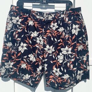 Rag & Bone Hawaiian Slim Fit Shorts Black Floral Men’s XL